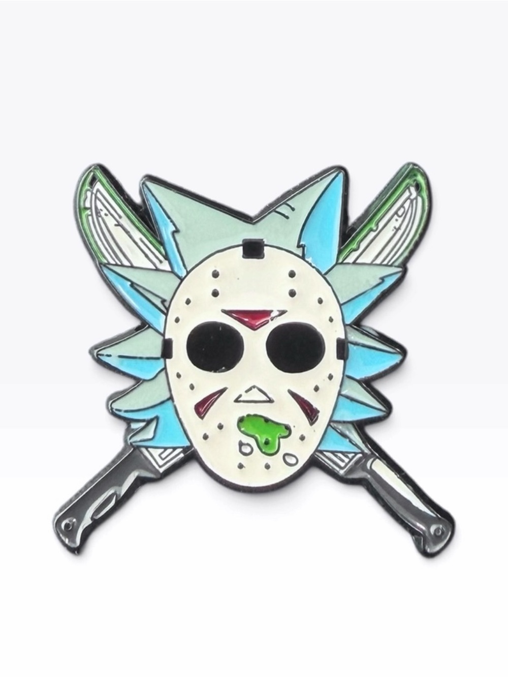 Rick and Morty x Jason Voorhees Mask Enamel Pin